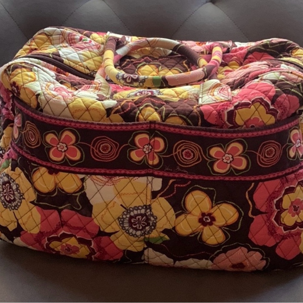 Vera Bradley Buttercup Coral Brown Floral Quilted
Duffle Bag Handles and Strap - Picture 4 of 4